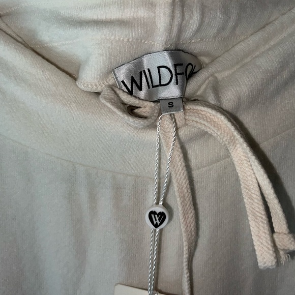NWT Wildfox Tennis Track Pants Joggers in Ivory Off-White and Pink Size Small - Picture 2 of 3